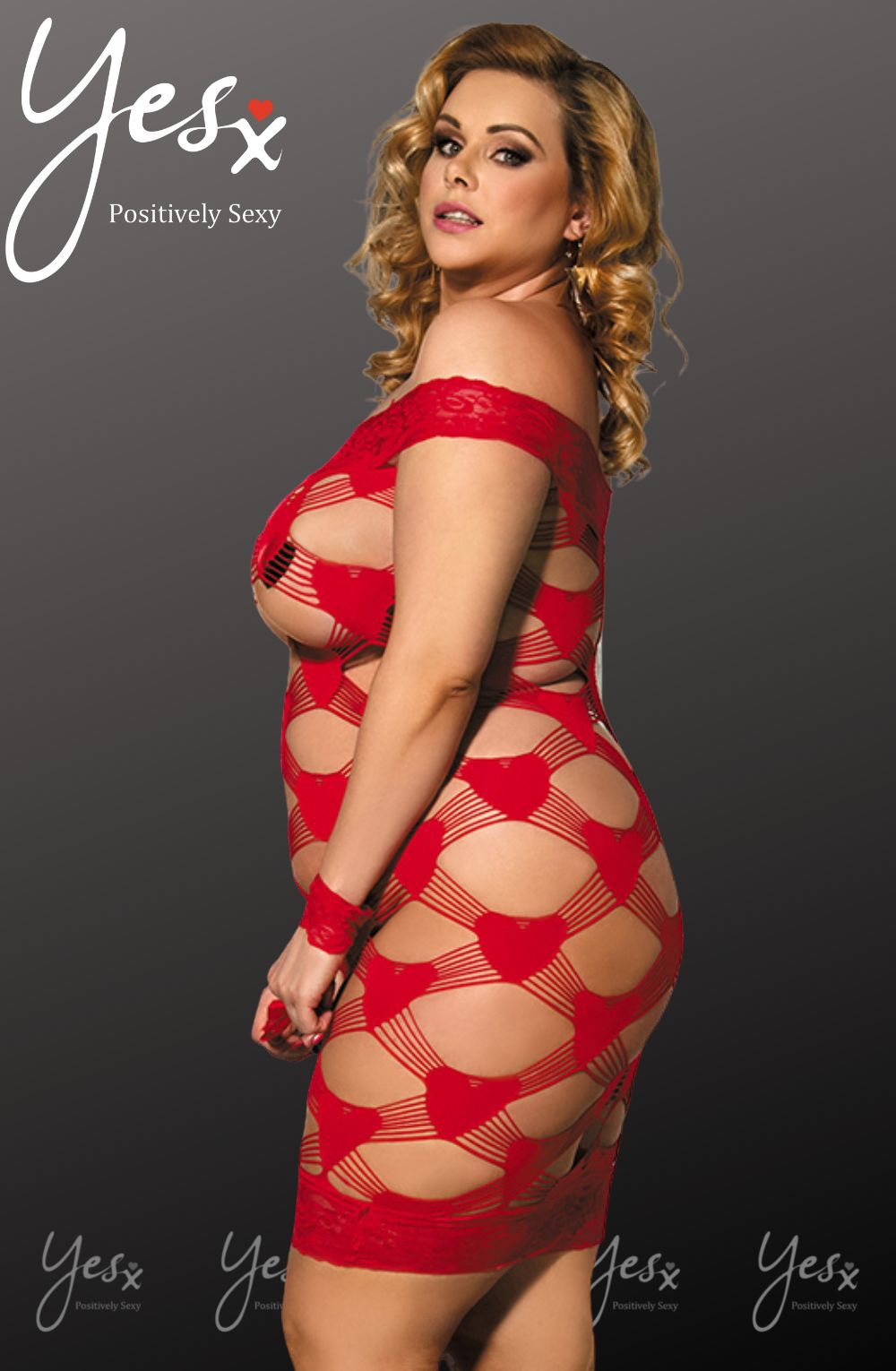 YesX YX822Q Plus Size Hearts &amp; Handcuffs!