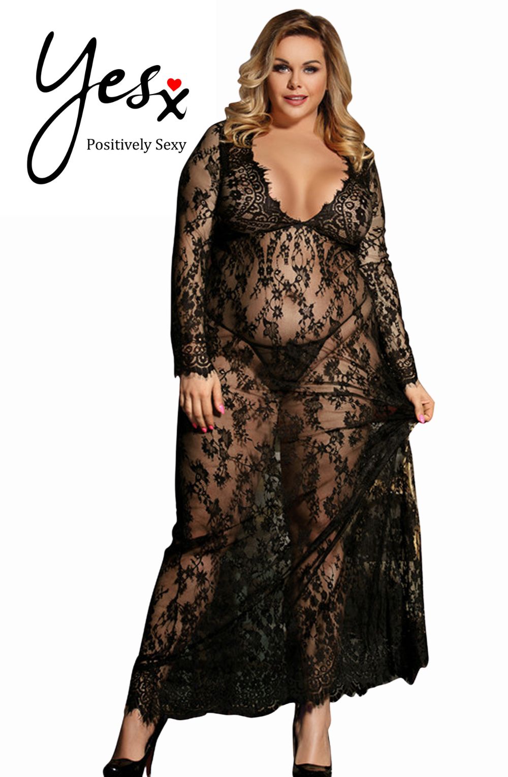 YesX YX826Q Long Gown &amp; Thong