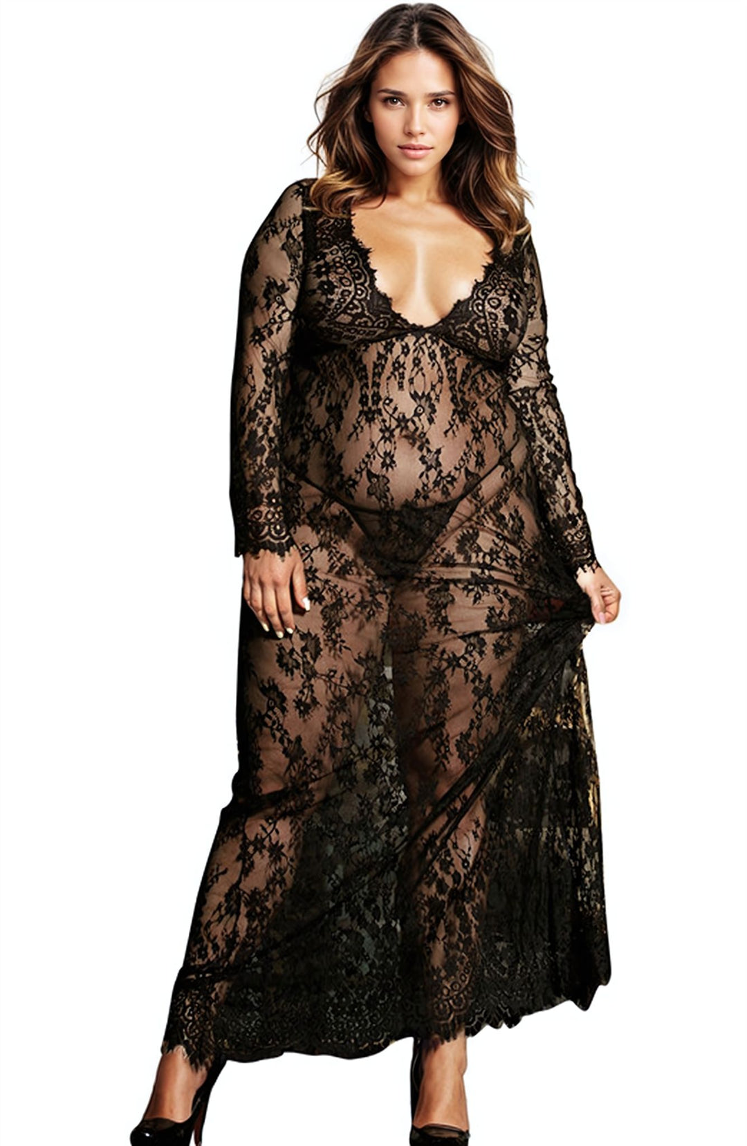 YesX YX826Q Long Gown &amp; Thong