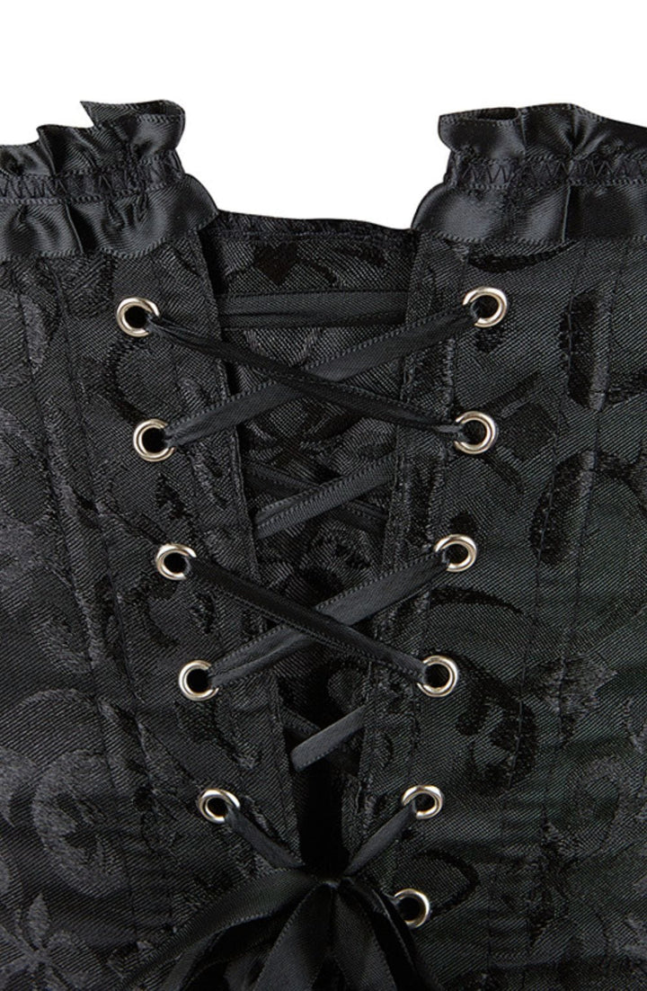 YesX YX886 Stunning Black Borcade Corset Up to 5XL