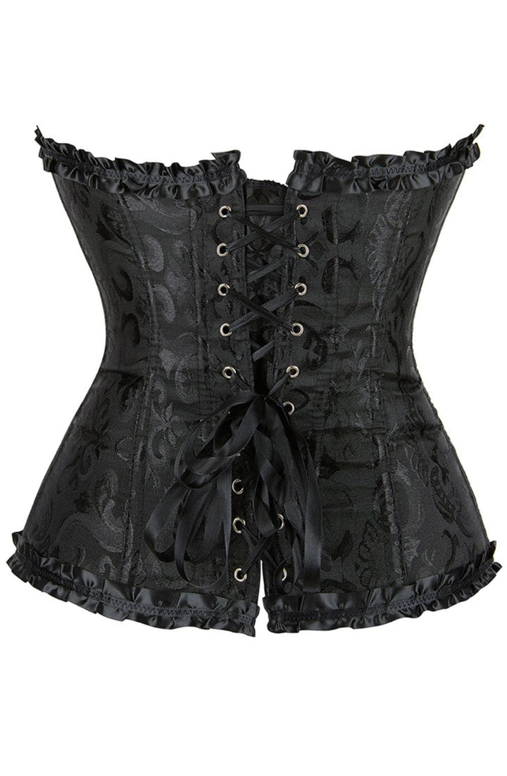 YesX YX886 Stunning Black Borcade Corset Up to 5XL