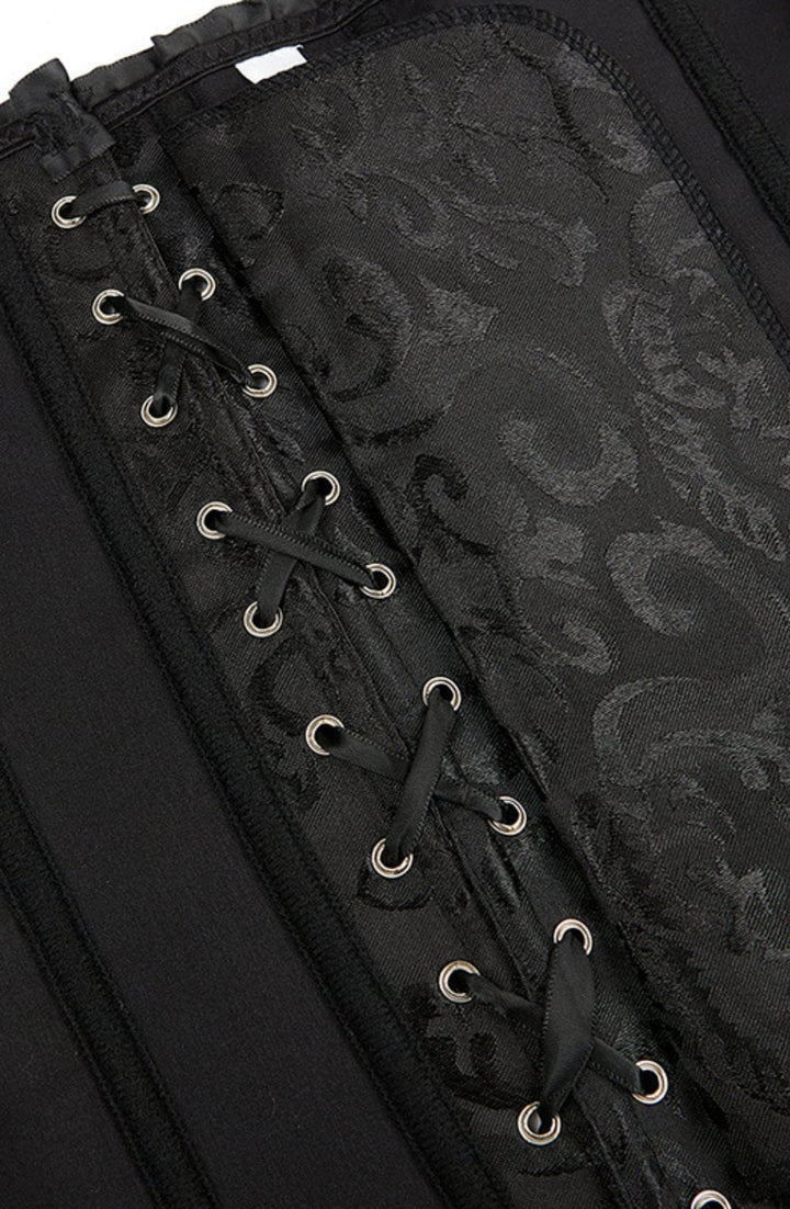 YesX YX886 Stunning Black Borcade Corset Up to 5XL