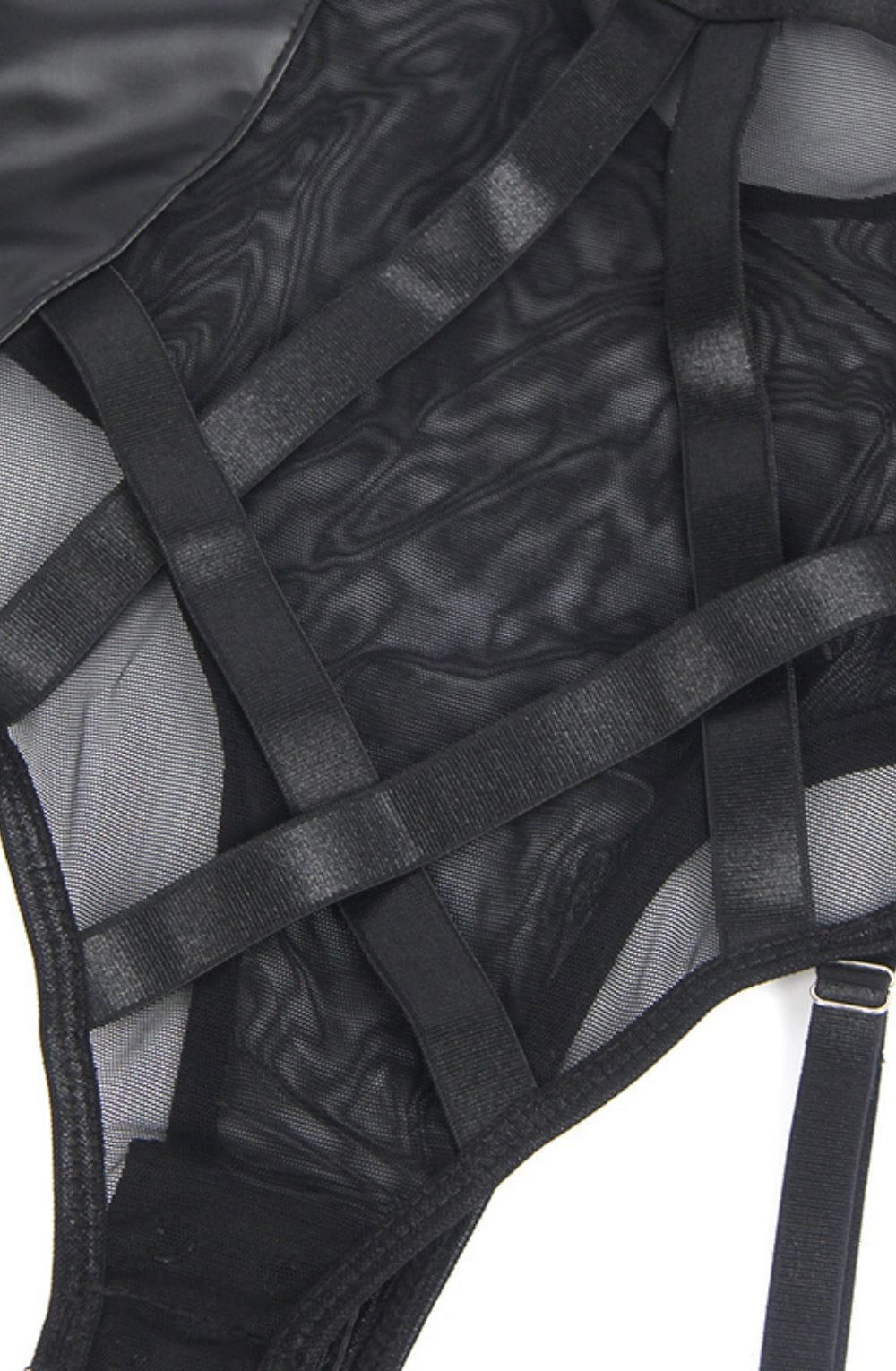 YesX YX890 Black Faux Leather Look &amp; Mesh