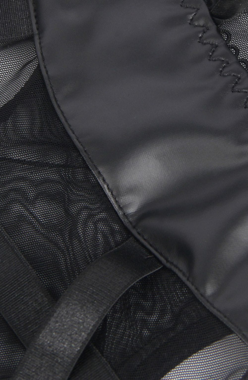 YesX YX890 Black Faux Leather Look &amp; Mesh