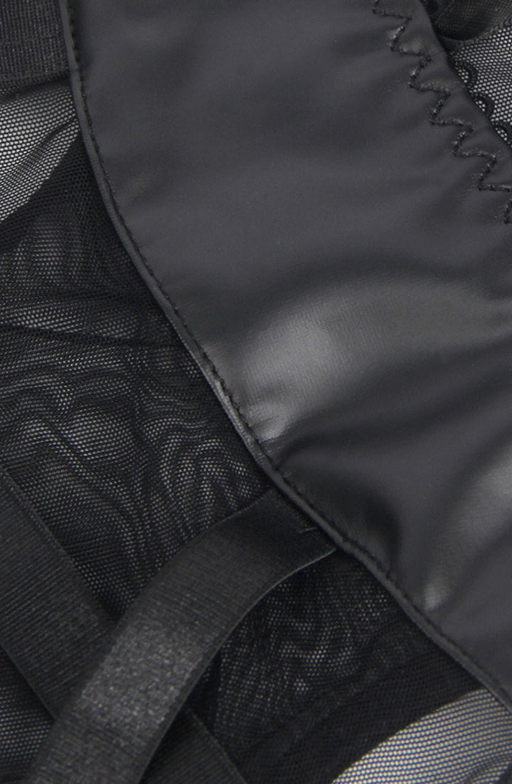 YesX YX890 Black Faux Leather Look &amp; Mesh