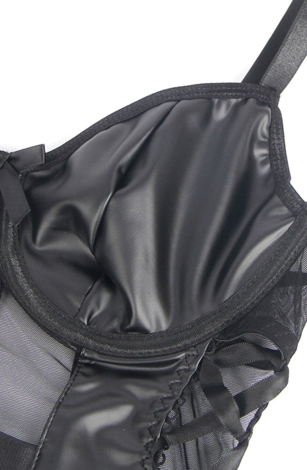 YesX YX890 Black Faux Leather Look &amp; Mesh