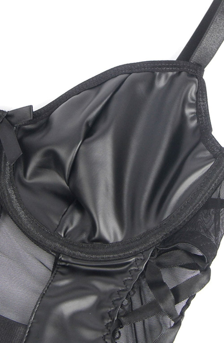 YesX YX890 Black Faux Leather Look &amp; Mesh
